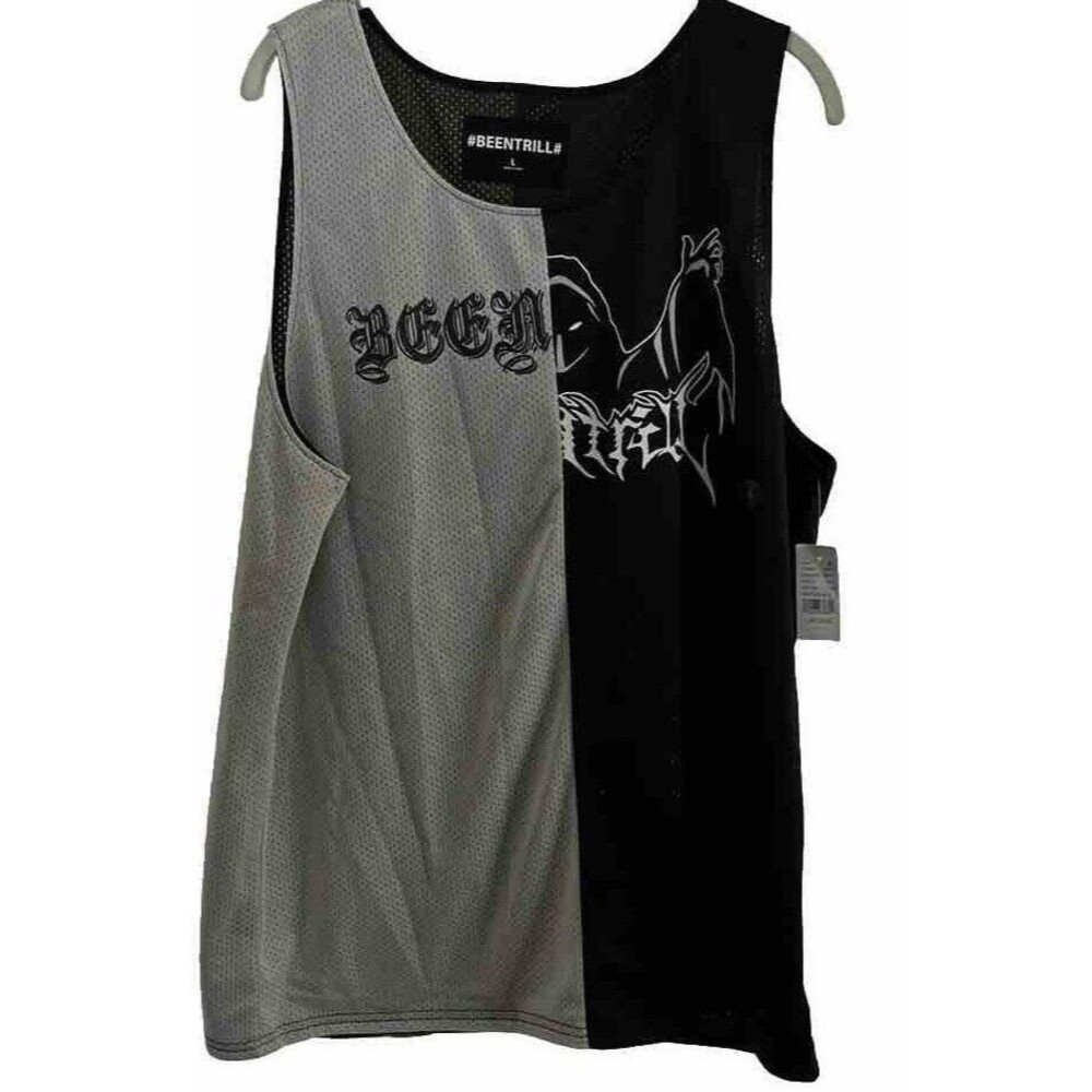 Been Trill #BEENTRILL Large Black/White Basketball Jersey Grim Reaper Mens 0001